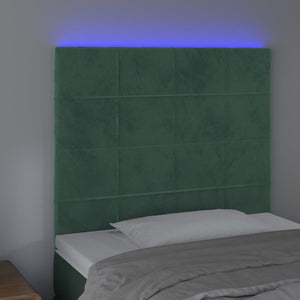 Testiera a LED-Testata con LED Verde Scuro 100x5x118/128cm in Velluto 217432