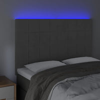 Testiera a LED-Testata con LED Grigio Scuro 144x5x118/128cm in Velluto 724664