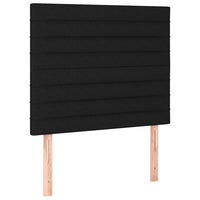 Testiera a LED Nera 80x5x118/128 cm in Tessuto 3122540