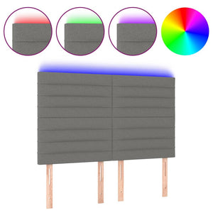 Testiera a LED GrigioScuro 144x5x118/128cm inTessuto 3122563