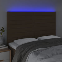 Testiera a LED Marrone Scuro 144x5x118/128 cm in Tessuto 3122565