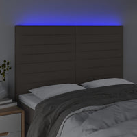 Testiera a LED-Testata con LED Tortora 144x5x118/128 cm in Tessuto 411066