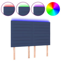 Testiera a LED Blu 144x5x118/128 cm in Tessuto 3122568