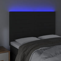 Testiera a LED Nera 144x5x118/128 cm in Velluto 3122614
