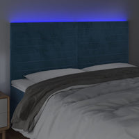 Testiera a LED Blu Scuro 160x5x118/128 cm in Velluto 3122622