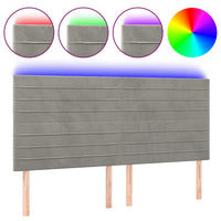 Testiera a LED Grigio Chiaro 200x5x118/128 cm in Velluto 3122630