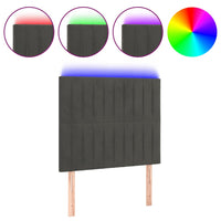 Testiera a LED-Testata con LED Grigio Scuro 80x5x118/128 cm in Velluto 561429