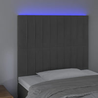 Testiera a LED-Testata con LED Grigio Scuro 80x5x118/128 cm in Velluto 561429