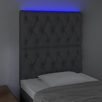 Testiera a LED Grigio Scuro 80x7x118/128 cm in Tessuto 3122735