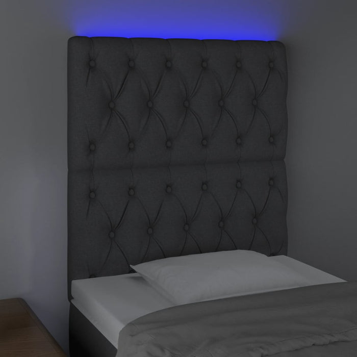 Testiera a LED Grigio Scuro 80x7x118/128 cm in Tessuto 3122735