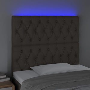 Testiera a LED-Testata con LED tortora 100x7x118/128cm in Tessuto
