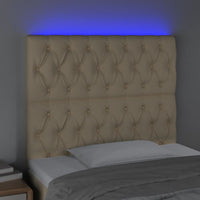 Testiera a LED-Testata con LED Crema 100x7x118/128 cm in Tessuto