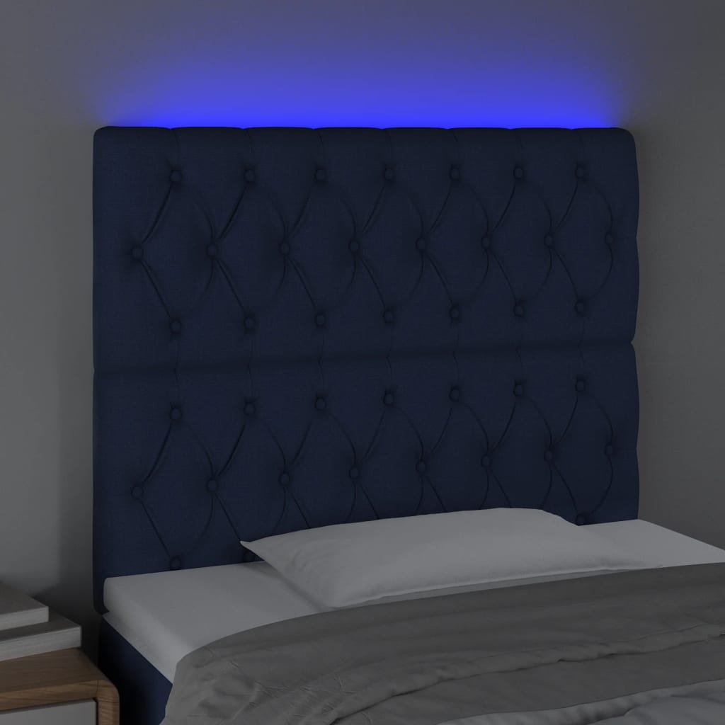 Testiera a LED Blu 100x7x118/128 cm in Tessuto 3122756