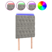 Testiera a LED-Testata con LED Grigio Chiaro 80x7x118/128 cm in Velluto