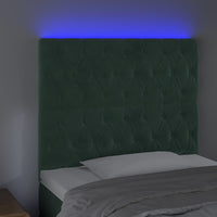 Testiera a LED-Testata con LED Verde Scuro 100x7x118/128cm in Velluto