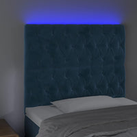 Testiera a LED Blu Scuro 100x7x118/128 cm in Velluto 3122806