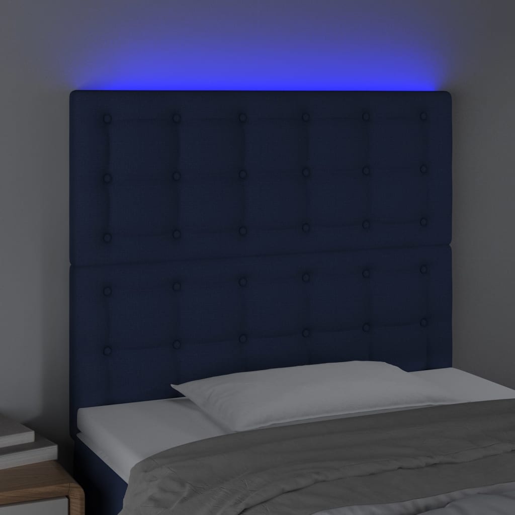 Testiera a LED Blu 80x5x118/128 cm in Tessuto 3122838