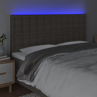 Testiera a LED-Testata con LED Tortora 180x5x118/128 cm in Tessuto 875694