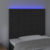 Testiera a LED Nera 80x5x118/128 cm in Velluto 3122890