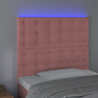 Testiera a LED-Testata con LED Rosa 90x5x118/128 cm in Velluto 241457