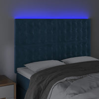 Testiera a LED Blu Scuro 144x5x118/128 cm in Velluto 3122910