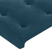 Testiera a LED Blu Scuro 144x5x118/128 cm in Velluto 3122910