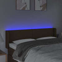 Testiera a LED Marrone Scuro 147x16x78/88 cm in Tessuto 3122957