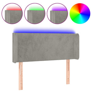 Testiera a LED Grigio Chiaro 83x16x78/88 cm in Velluto 3122986