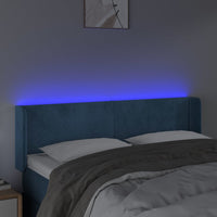 Testiera a LED Blu Scuro 147x16x78/88 cm in Velluto 3123008