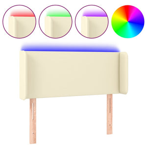 Testiera a LED-Testata con LED Crema 93x16x78/88 cm in Similpelle 764083