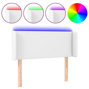 Testiera a LED Bianca 103x16x78/88 cm in Similpelle 3123041