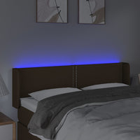 Testiera a LED Marrone Scuro 147x16x78/88 cm in Tessuto 3123097