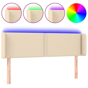 Testiera a LED Crema 147x16x78/88 cm in Tessuto 3123099