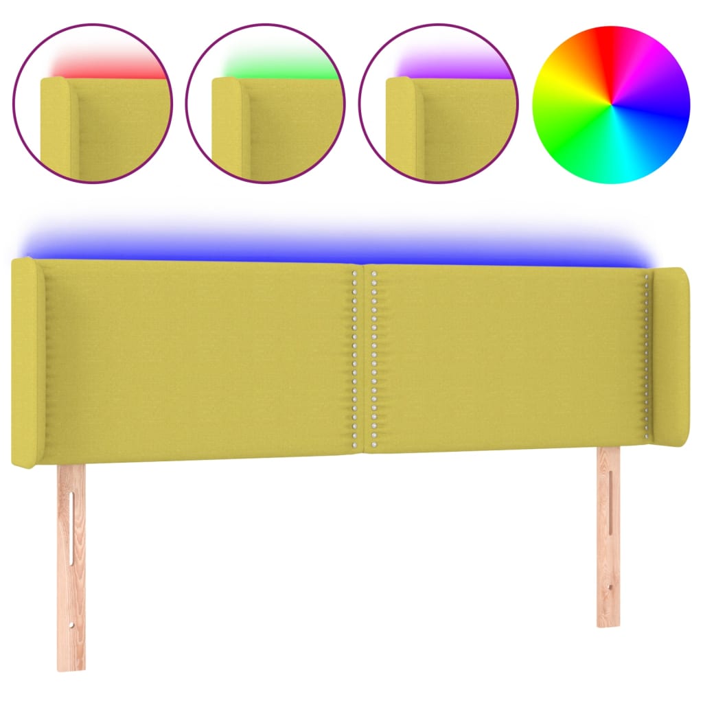 Testiera a LED Verde 147x16x78/88 cm in Tessuto cod mxl 47027