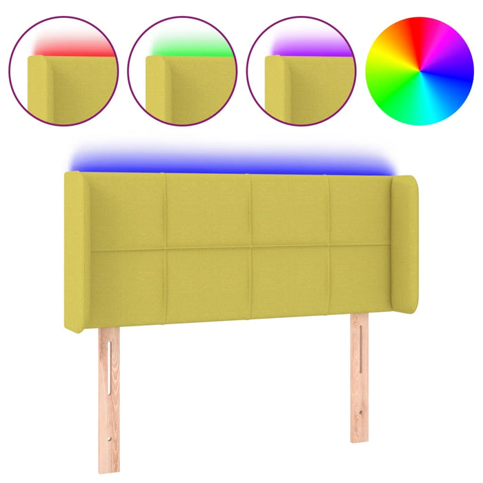 Testiera a LED Verde 103x16x78/88 cm in Tessuto 3123233