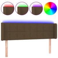 Testiera a LED-Testata con LED Marrone Scuro 147x16x78/88 cm in Tessuto 520590