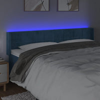 Testiera a LED Blu Scuro 183x16x78/88 cm in Velluto 3123300