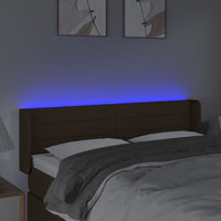 Testiera a LED Marrone Scuro 147x16x78/88 cm in Tessuto 3123377