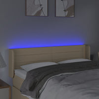 Testiera a LED Crema 147x16x78/88 cm in Tessuto 3123379