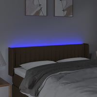 Testiera a LED Marrone Scuro 147x16x78/88 cm in Tessuto 3123475