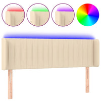 Testiera a LED Crema 147x16x78/88 cm in Tessuto 3123477