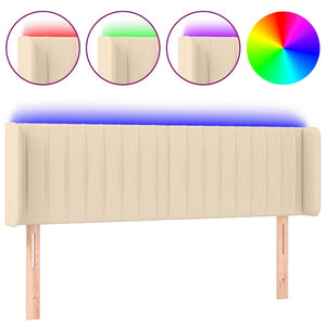 Testiera a LED Crema 147x16x78/88 cm in Tessuto 3123477