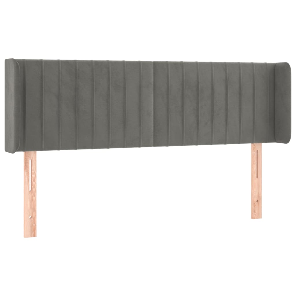 Testiera-Testata Decorativa Grigio Chiaro a LED 147x16x78/88 cm in Velluto 500508