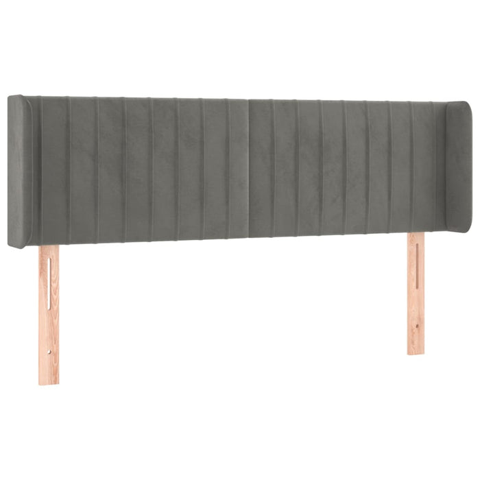 Testiera-Testata Decorativa Grigio Chiaro a LED 147x16x78/88 cm in Velluto 500508