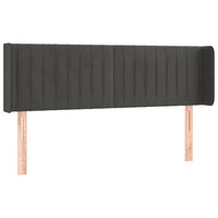 Testiera a LED-Testata con LED Grigio Scuro 147x16x78/88 cm in Velluto 889501