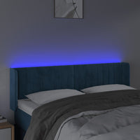 Testiera a LED Blu Scuro 147x16x78/88 cm in Velluto 3123526