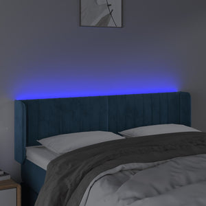 Testiera a LED Blu Scuro 147x16x78/88 cm in Velluto 3123526