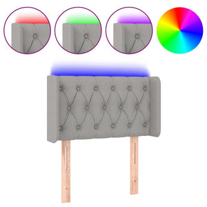 Testiera Grigio Chiaro a LED 83x16x78/88 cm in Tessuto 3123546