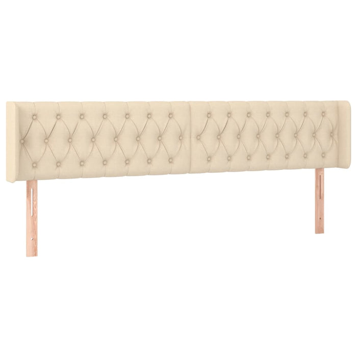 Testiera a LED Crema 183x16x78/88 cm in Tessuto