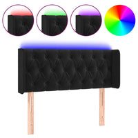 Testiera a LED Nera 93x16x78/88 cm in Velluto 3123610